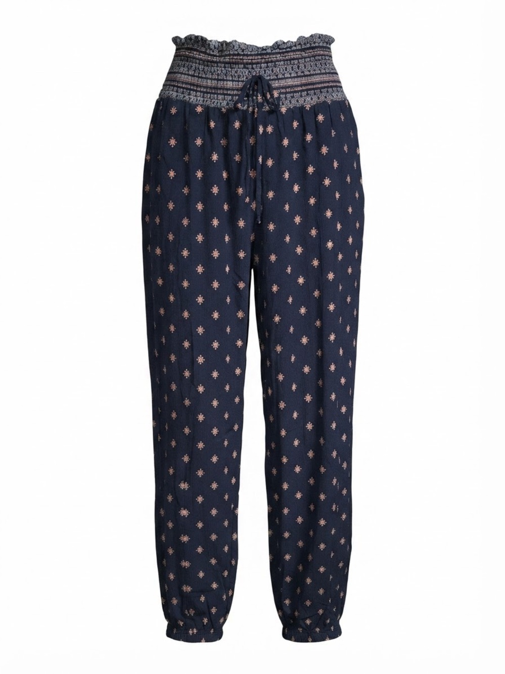 BeBop Geometric Print Smocked Harem Jogged Pants small